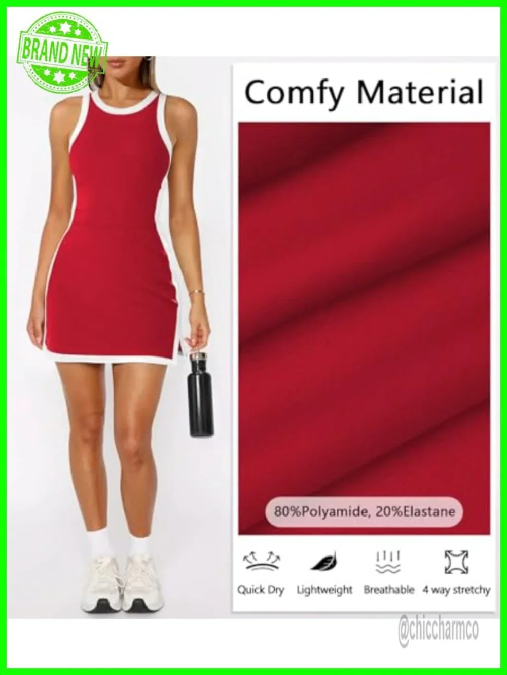 Colorblock Sleeveless Mini Dress with Built-in Shorts Pocket